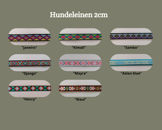 Hundeleine Standard 2cm in verschiedenen Mustern wÀhlbar