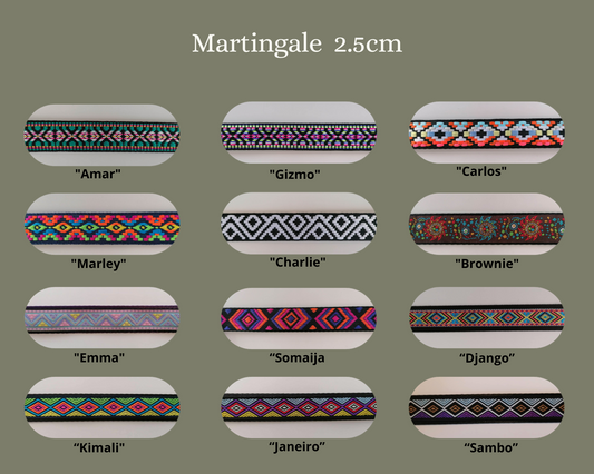 Martingale (Zugstopp) 2.5cm mit verschiedenen Mustern wählbar