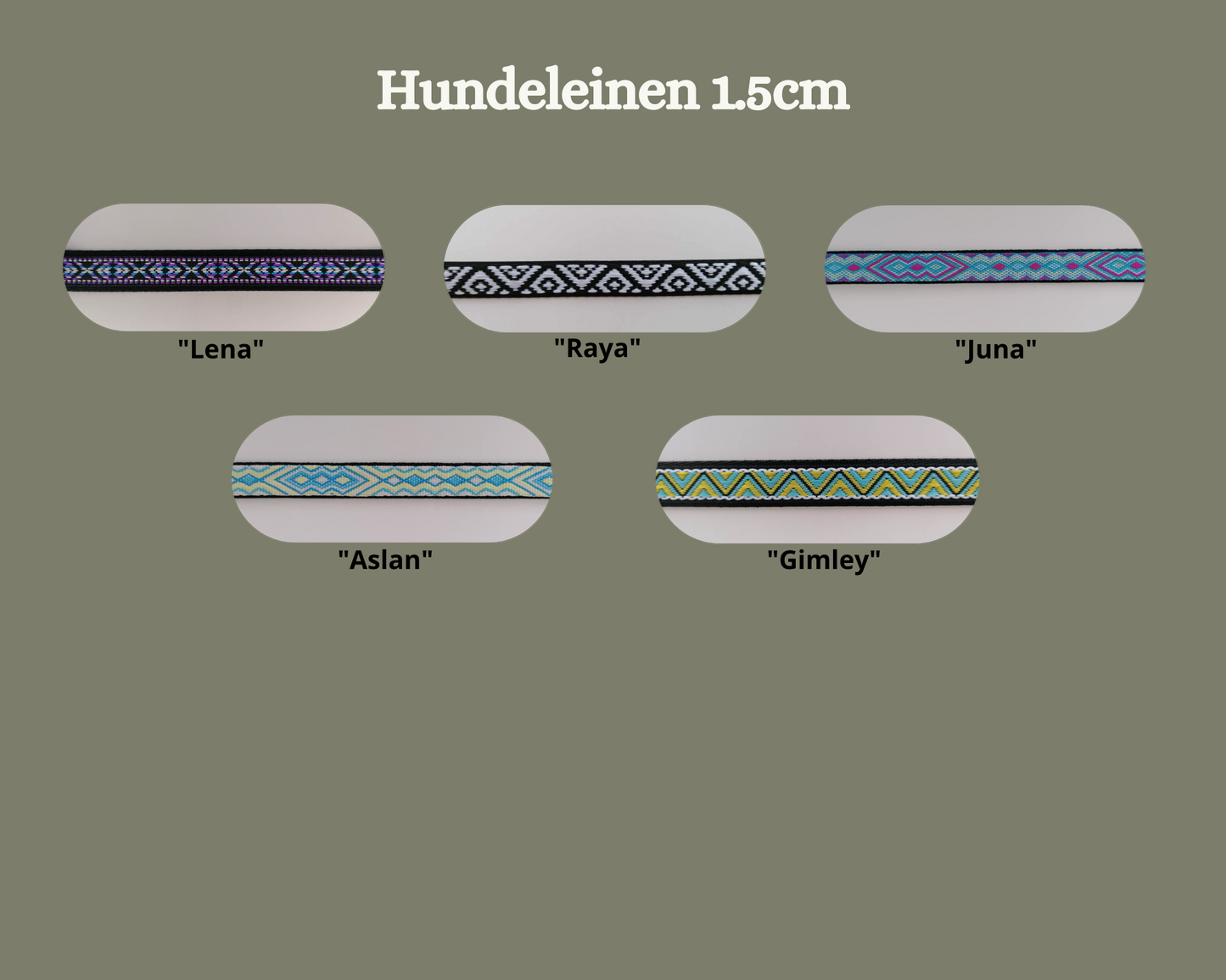 Hundeleine 3-fach verstellbar 1.5cm in verschiedenen Mustern wählbar