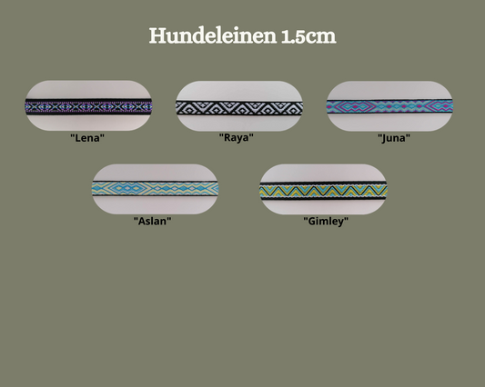 Hundeleine Standard 1.5cm in verschiedenen Mustern wählbar