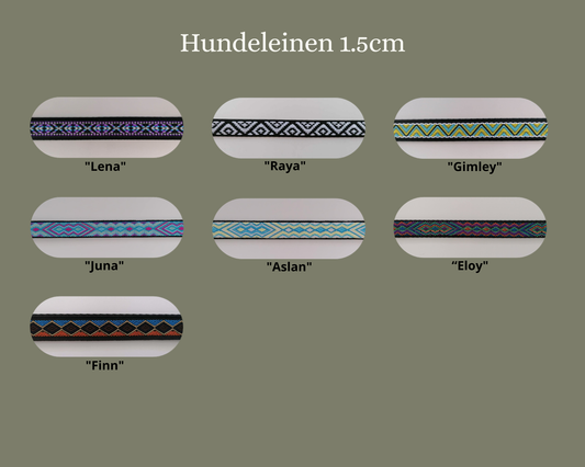 Hundeleine Standard 1.5cm in verschiedenen Mustern wählbar