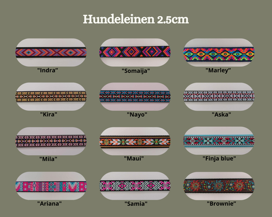 Hundeleine 3-fach verstellbar 2.5cm in verschiedenen Mustern wählbar
