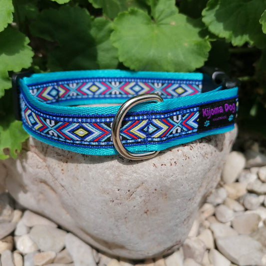Hundehalsband 2.5cm  "Nando blue"