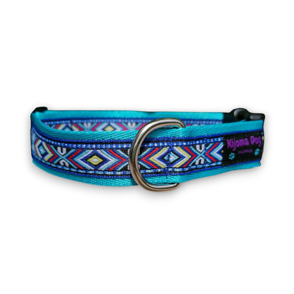 Hundehalsband 2.5cm  "Nando blue"